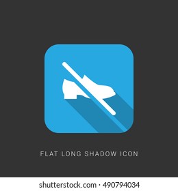 No Footware Flat blue long shadow Icon / Logo Design