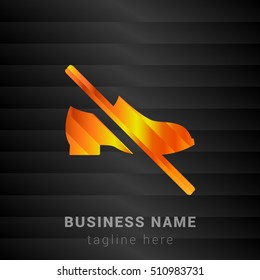 No Footware Orange, Yellow and Black silk fashion premium icon / Logo