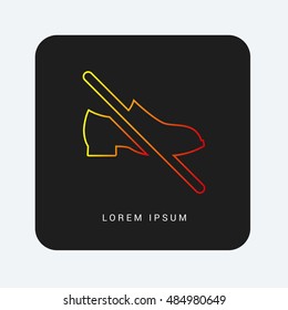 No Footware Red & Orange gradient attractive line thin icon / logo design