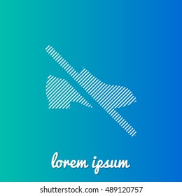 No Footware White stroke fill with blue & green gradient background Icon / Logo Design