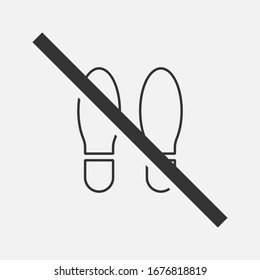 no footwear symbol isolated on background. keep clean vector. footprints silhouette.