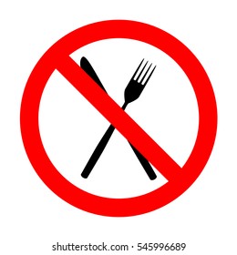 No Fork and Knife sign. 
