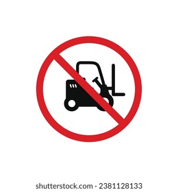 No forklift icon sign symbol isolated on white background