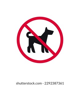 No fouling dog prohibited sign, no walk forbidden modern round sticker, vector illustration