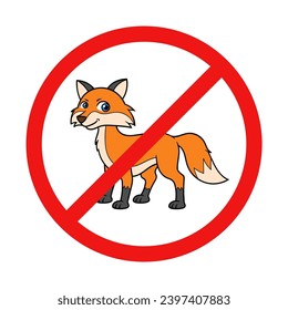 No Fox Sign on White Background