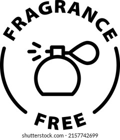 No Fragrance Free Black Outline Badge Icon Label Isolated Vector On Transparent Background	