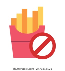 No French Fries Vector Flat Icon Design
