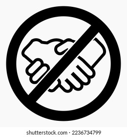 No friendship. No handshake. Touch prohibition. Vector icon.