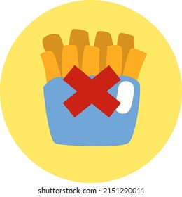 No fries diet, illustration, vector on a white background.
