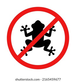 No Frog Sign on White Background