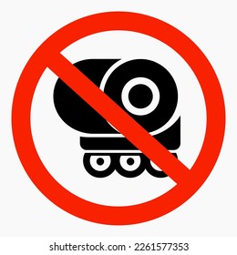 No fuel tank icon. Prohibition of fuel tanks. The movement of tanks is prohibited. Do not use tanks. Vector icon.