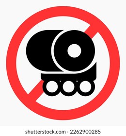 No fuel tank icon. Prohibition of fuel tanks. The movement of tanks is prohibited. Do not use tanks. Vector icon.