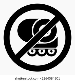 No fuel tank icon. Prohibition of fuel tanks. The movement of tanks is prohibited. Do not use tanks. Vector icon.