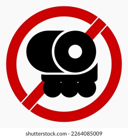 No fuel tank icon. Prohibition of fuel tanks. The movement of tanks is prohibited. Do not use tanks. Vector icon.