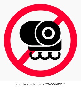 No fuel tank icon. Prohibition of fuel tanks. The movement of tanks is prohibited. Do not use tanks. Vector icon.