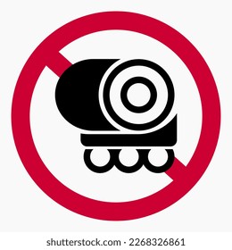 No fuel tank icon. Prohibition of fuel tanks. The movement of tanks is prohibited. Do not use tanks. Vector icon.