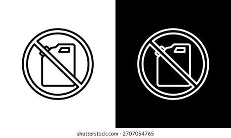 No Fuel White Icon Set Diseño