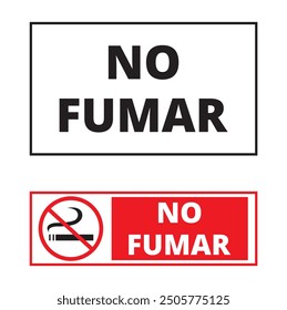 No fumar banners on a white background (trad. no smoking)