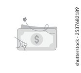 No funds, not enough money, empty wallet concept illustration. Design flat illustration. Modern graphic elements for user interface pages, infographics, icons, etc.