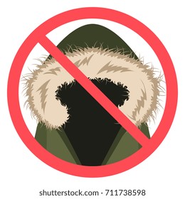 No fur sign in vector flat design icon