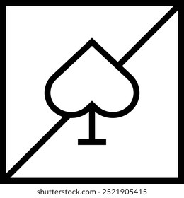 no gambling icon. Thin linear style design isolated on white background