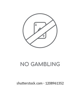 No gambling linear icon. No gambling concept stroke symbol design. Thin graphic elements vector illustration, outline pattern on a white background, eps 10.