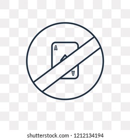 No gambling vector outline icon isolated on transparent background, high quality linear No gambling transparency concept can be used web and mobile