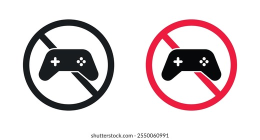 No game icon set in black and colored version