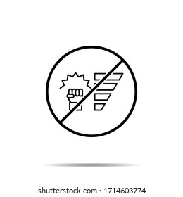 No Game, level up icon. Simple thin line, outline vector of esport ban, prohibition, embargo, interdict, forbiddance icons for ui and ux, website or mobile application