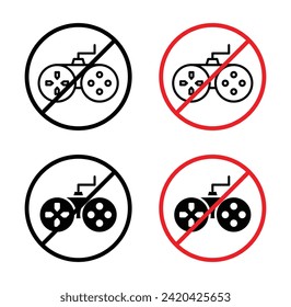 Kein Vektorgrafik-Set für Spiel. Verbotenes Gamer Banner-Signieren in Geeignet für Apps und Websites UI Design Style.