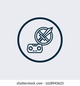 No gamepad vector icon. Flat No gamepad symbol is isolated on a white background.