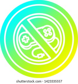 no gaming circular icon with cool gradient finish