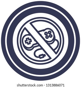 no gaming circular icon symbol
