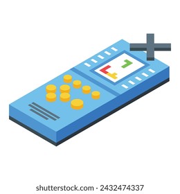 No gaming consoles icon isometric vector. Parental control. Online care children