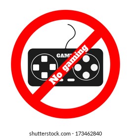 No gaming icon warning symbol on white