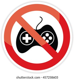 No gaming sign on white background.vector illustration