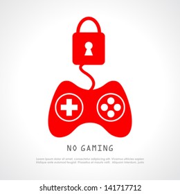 No gaming vector poster