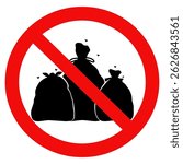 No garbage sign.No garbage dumping sign.Warning don