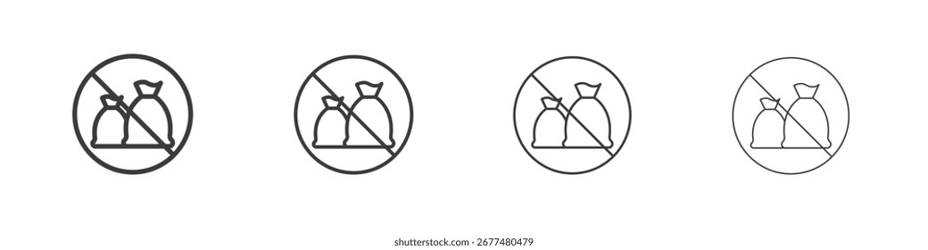 No hay símbolo de basura. Vector aislado ilustración.