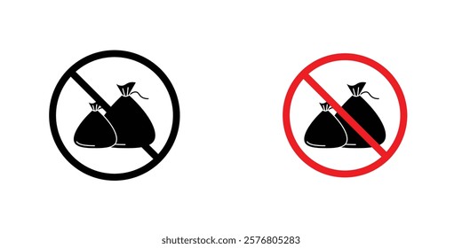 No garbage sign vector pack for web designs