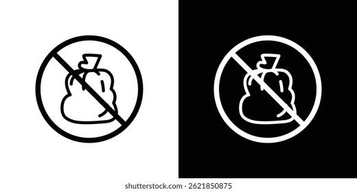 No garbage signs concept stroke on white background