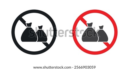 No garbage signs set in black and colored
