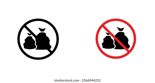 No garbage signs. vector signs set