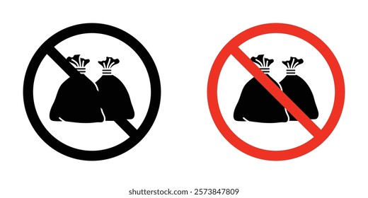 No garbage signs vector set