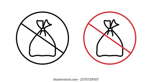 No garbage signs vectors on white background.