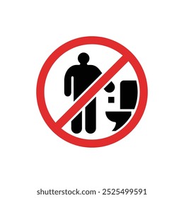no garbage in the toilet solid icon vector design good for web or mobile app