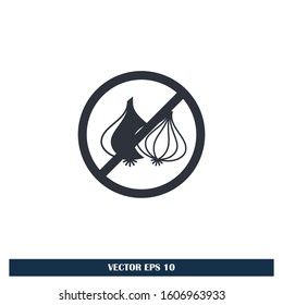 No Garlic icon vector logo template design element