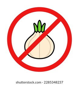 No Garlic Sign on White Background