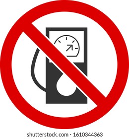 No Gas Station Vector Icon. Flat No Gas Station Pictogram Is Isolated On A White Background.