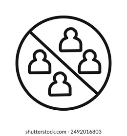 No gathering icon linear graphics set vector
